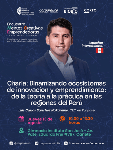 Charla: Dinamizando ecosistemas de innovación y emprendimiento, de la teoría a la práctica en las regiones del Perú